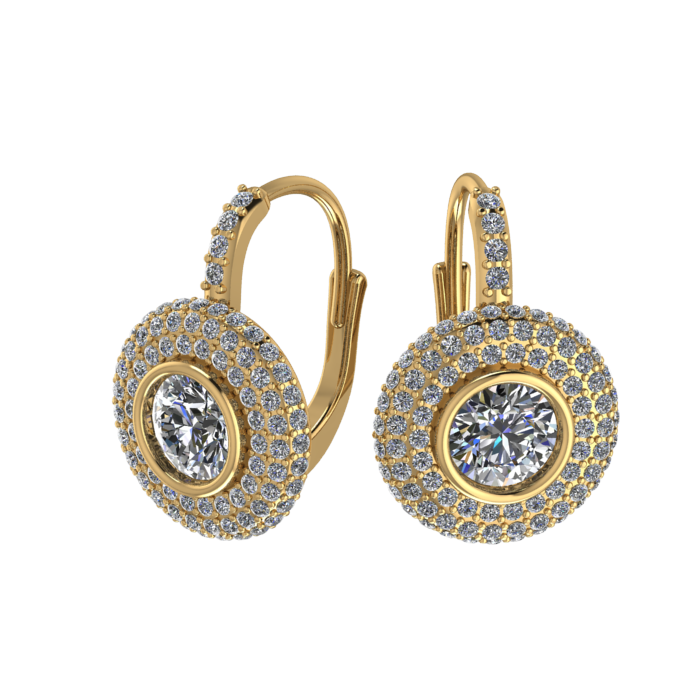 Royale Diamond Flower Frame Drop Earrings